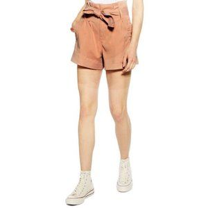Topshop Utility Paper Bag Waist Belted Shorts 10